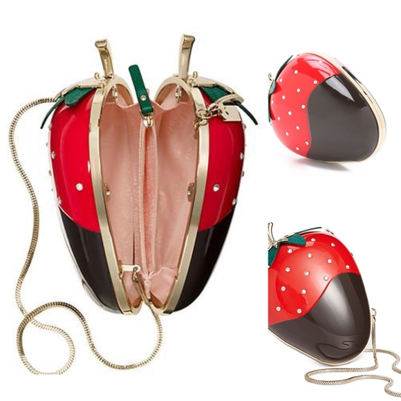 Kate Spade Novelty Strawberry Clutch Shoulder Bag - Picture 5 of 8